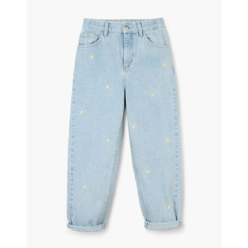 Джинсы Gloria Jeans, размер 5-6л/116 (30), голубой джинсы gloria jeans с вышивкой на 5 лет