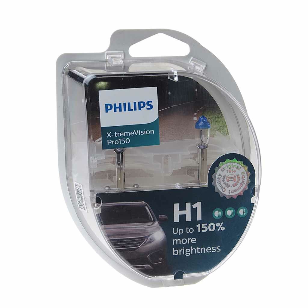 PHILIPS 12258XVPRO2 Лампа 12V H1 55W P14.5s +150% бокс (2шт.) X-Treme Vision Pro 150 PHILIPS