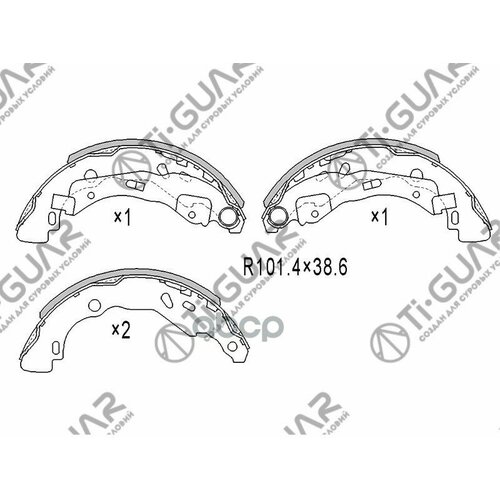 Тормозные Колодки Tg-3473/Fn0602* Ti·guar Renault Logan 04-/Lada Largus 12-/Peugoet 106/206/306 Задние Барабан. Ti-Guar арт.