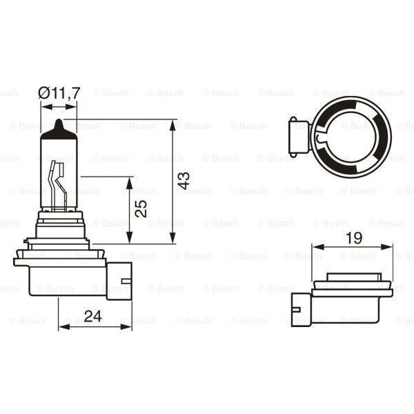 Лампа Bosch Н11 12V 55W, 1 шт, 1987302084