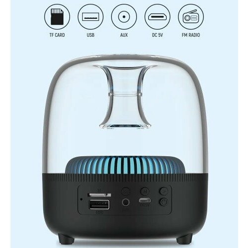 Devia Портативная колонка Smart Series Crystal Speaker 1500 мАч 5 Вт черная 226400₽