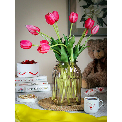 Стеклянная ваза для цветов 18,5 см