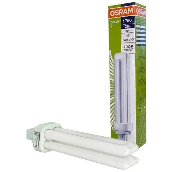 Лампа люминесцентная Ledvance-osram DULUX D 26W/21-840 G24d-3 (холодный белый 4000К) - лампа OSRAM