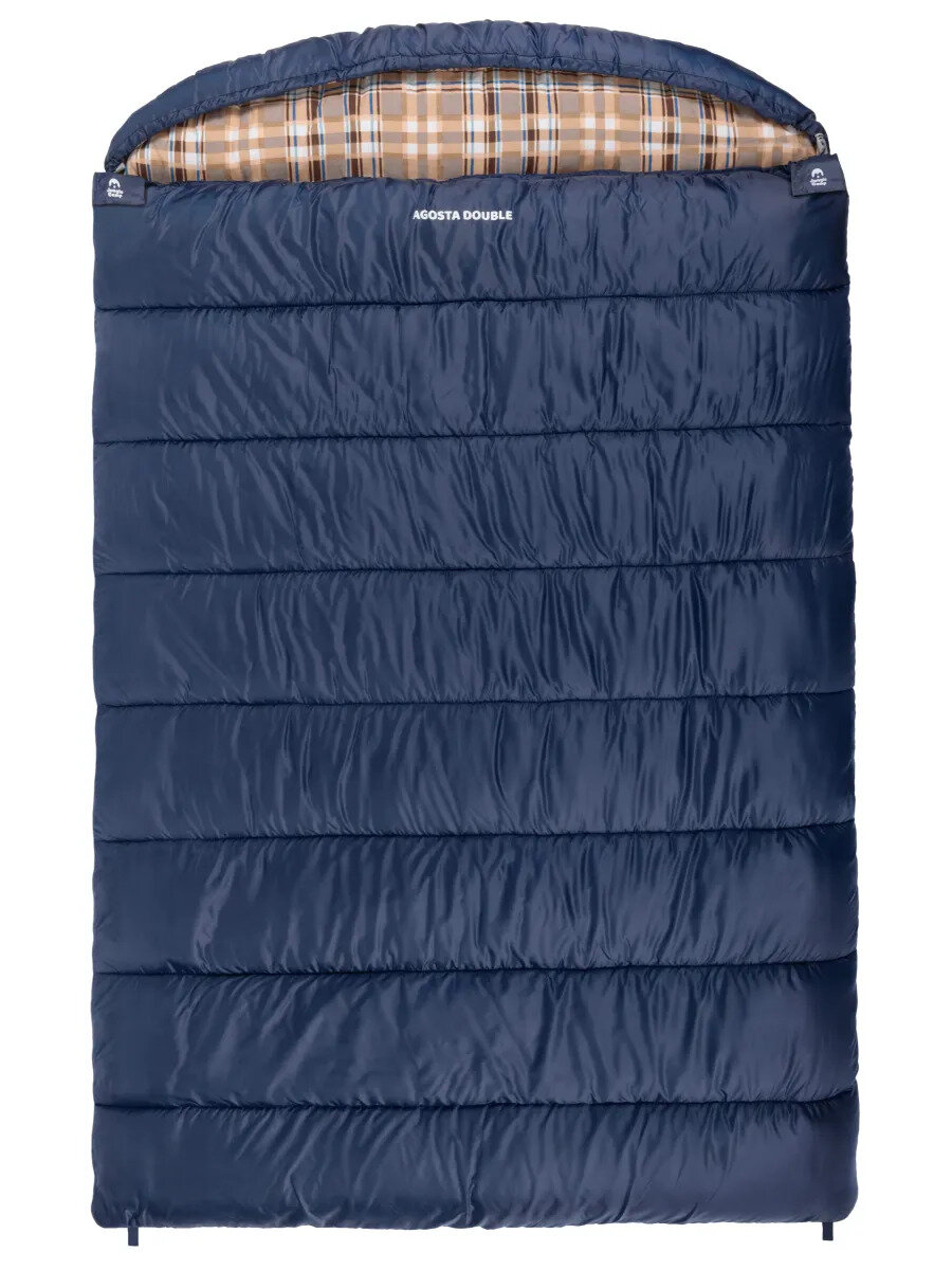 Спальный мешок Jungle Camp Agosta Double, двухместный, с фланелью, цвет: синий