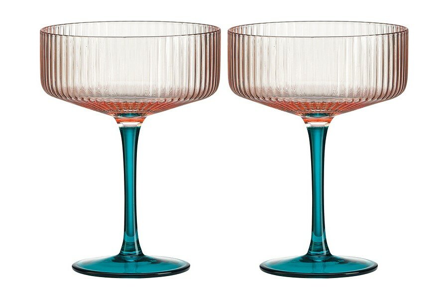 фото Набор бокалов для коктейля Modern Classic, розовый-зелёный, 0,25 л, 2 шт (Pozzi Milano 1876)