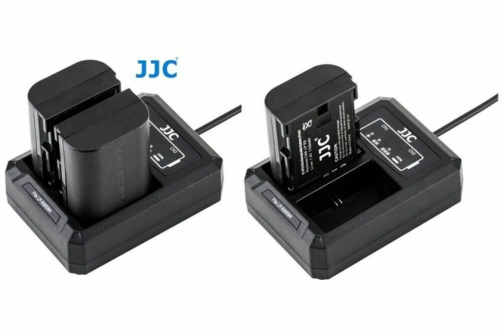 JJC DCH-LPE6 Двойное зарядное у-во с инфо индикатором с поддержкой скоростной зарядки QC 3.0 через USB Type-C кабель