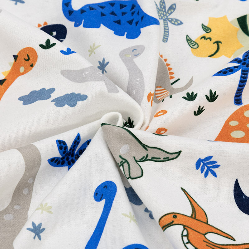 фото Ткань для шитья хлопок, 1 Метр ткани, Фланель 175 гр/м2, Для пеленок новорожденным, Отрез - 150х50 см, Динозаврики