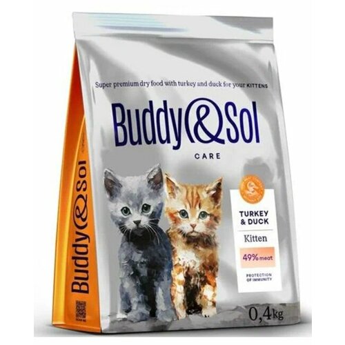 Сухой корм для котят с индейкой и уткой Buddy&Sol Care Kitten, 400 гр