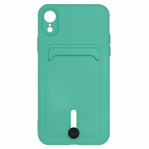 Чехол для iPhone XR с отделением для карт Button Card Case цвета тиффани