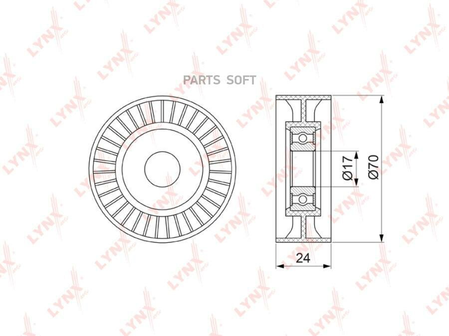 LYNXAUTO PB-5129 Ролик натяжителя поликлин. ремня