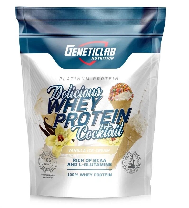 Протеин Geneticlab Delicious Whey 900гр со вкусом клубники