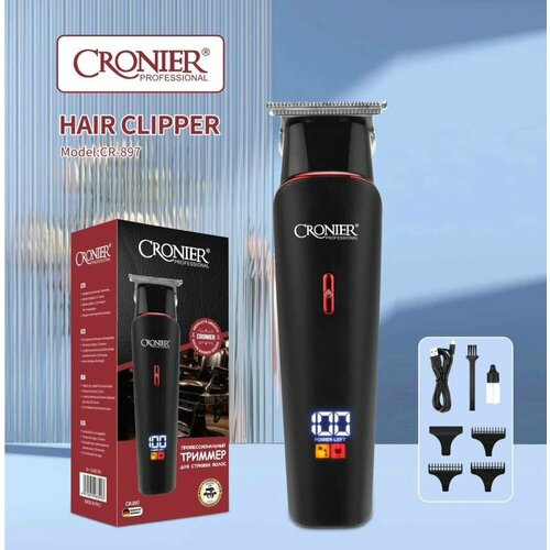 Триммер профессиональный беспроводной для волос и бороды с 3 насадками работа без подзарядки до 210 минут 240000₽