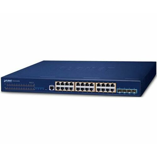 Коммутатор/ PLANET Layer 3 24-Port 10/100/1000T 802.3at PoE + 4-Port 10G SFP+ Stackable Managed Switch (370W PoE budget, Hardware stacking up to 8 uni poe коммутатор platon ra ps204ai 4 port