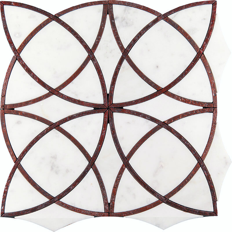 фото Мозаика мрамор ACM-W-5/5 белая светлая глянцевая