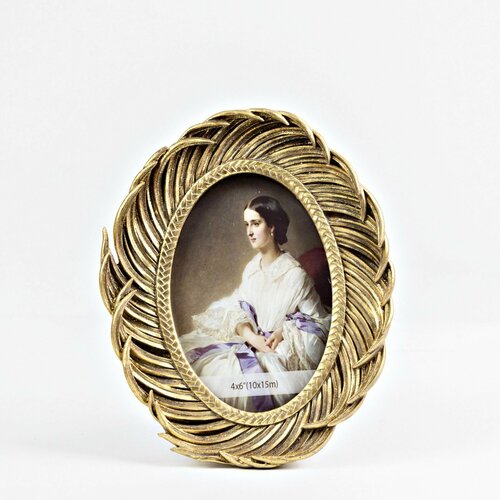 Фоторамка Рамка для фотографий Перья золотой декор для дома офиса и интерьера 1749₽