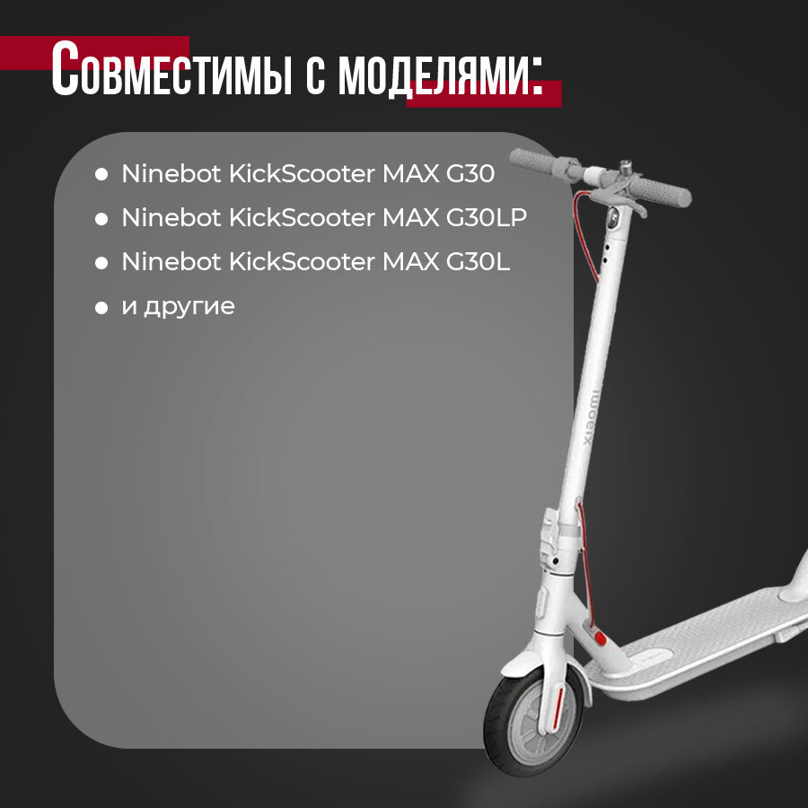 Грипсы на руль для электросамоката Ninebot MAX G30 (не скользящие) серый, 2 шт