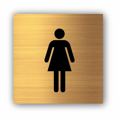 Женский туалет табличка Point 112*112*1,5 мм. Золото общий туалет табличка point 112 112 1 5 мм золото