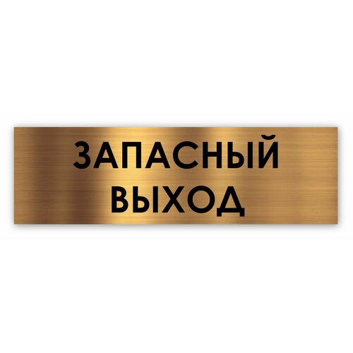 Запасный выход табличка на дверь Standart 250*75*1,5 мм. Золото служебный выход табличка на дверь standart 250 75 1 5 мм золото