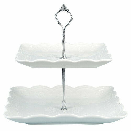 Горка nouvelle home маршмеллоу 2-х ярусная 2025см 25см квадратная фарфор 3517₽