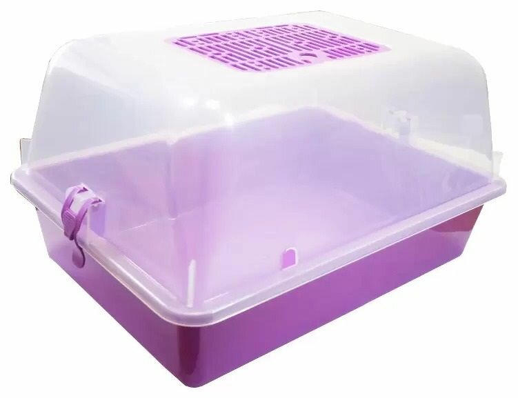 Террариум среднй с пластиковой дверкой полупрозрачный 40*27*18