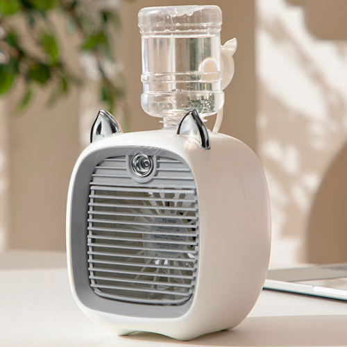 Мини вентилятор 3 в 1 кондиционер увлажнитель для дома кошачьи ушки 2000 mAh серый 123900₽