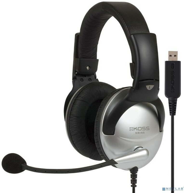 KOSS SB-45 USB {Частотный диапазон 18 Гц - 20 кГц, чувствительность 103 дБ, сопротивление 100 Ом, USB штекер}