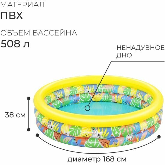 Обзор: Бассейн надувной Bestway 51203 Jumbo Hippo 168x38 см