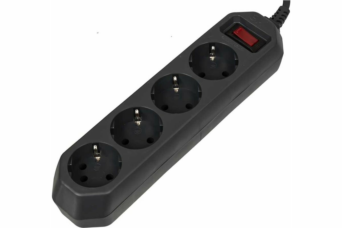 ЭРА Сетевой фильтр USF-M-4es-1.5m-B черный Б0019740 — фото 1