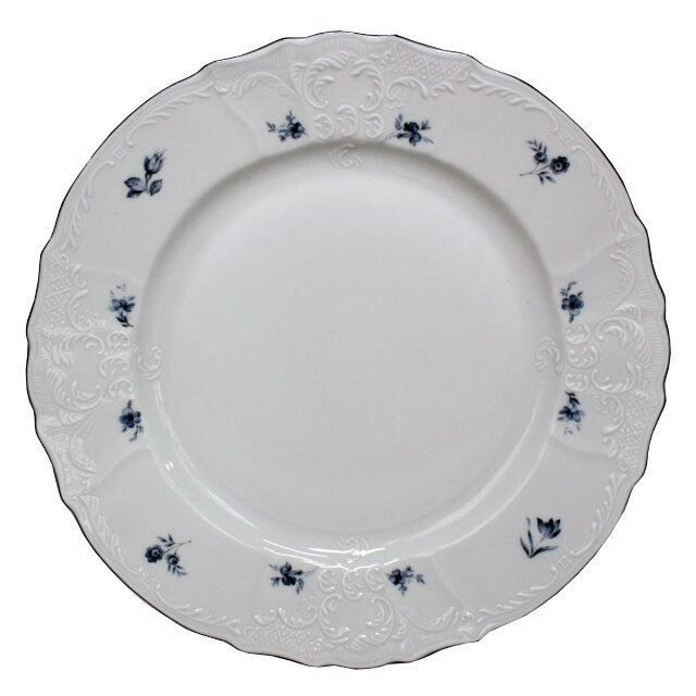 Тарелка THUN Bernadotte Синие мелкие цветы 25см обеденная фарфор