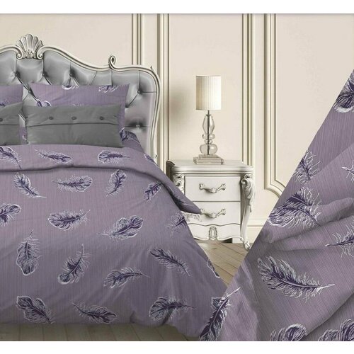 Комплект постельного белья Сиреневое перо сиреневыйрозовый Бязь ГОСТ 100 хлопок 140 грм2 15-спальное 2317₽