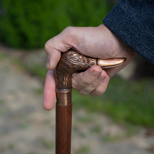 Изображение товара Трость деревянная "Утка" с бронзовой ручкой 92см