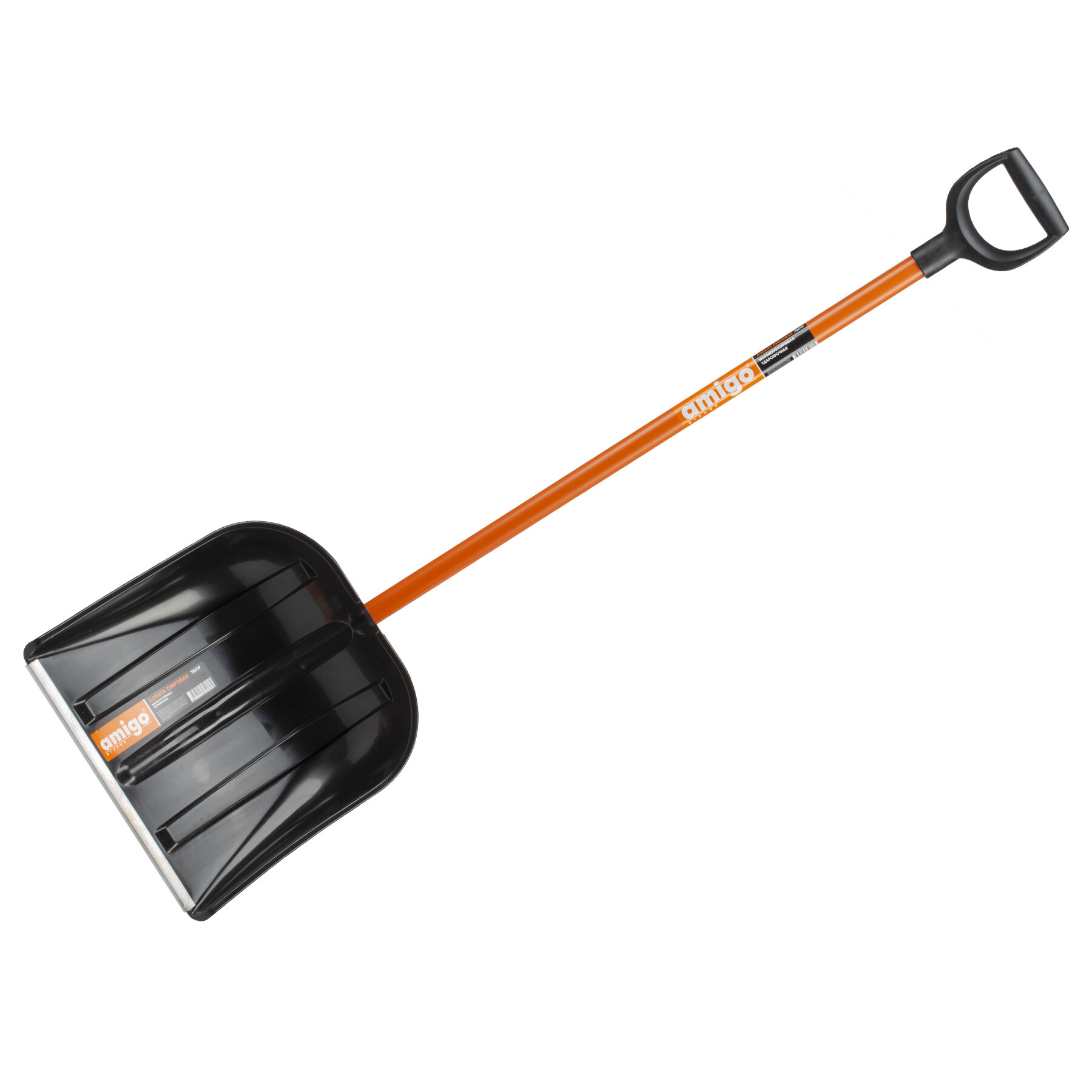 Лопата для снега AMIGO 78019. Ковш 42 см. полипропилен. Стальной черенок