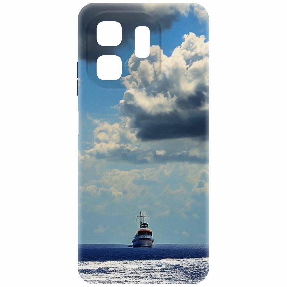 Чехол-накладка Krutoff Soft Case Море для INFINIX Hot 50i черный