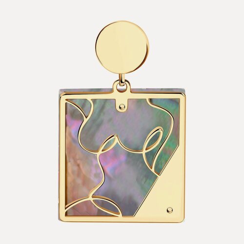 Изображение товара Подвеска, серебро, 925 проба, золочение, перламутр