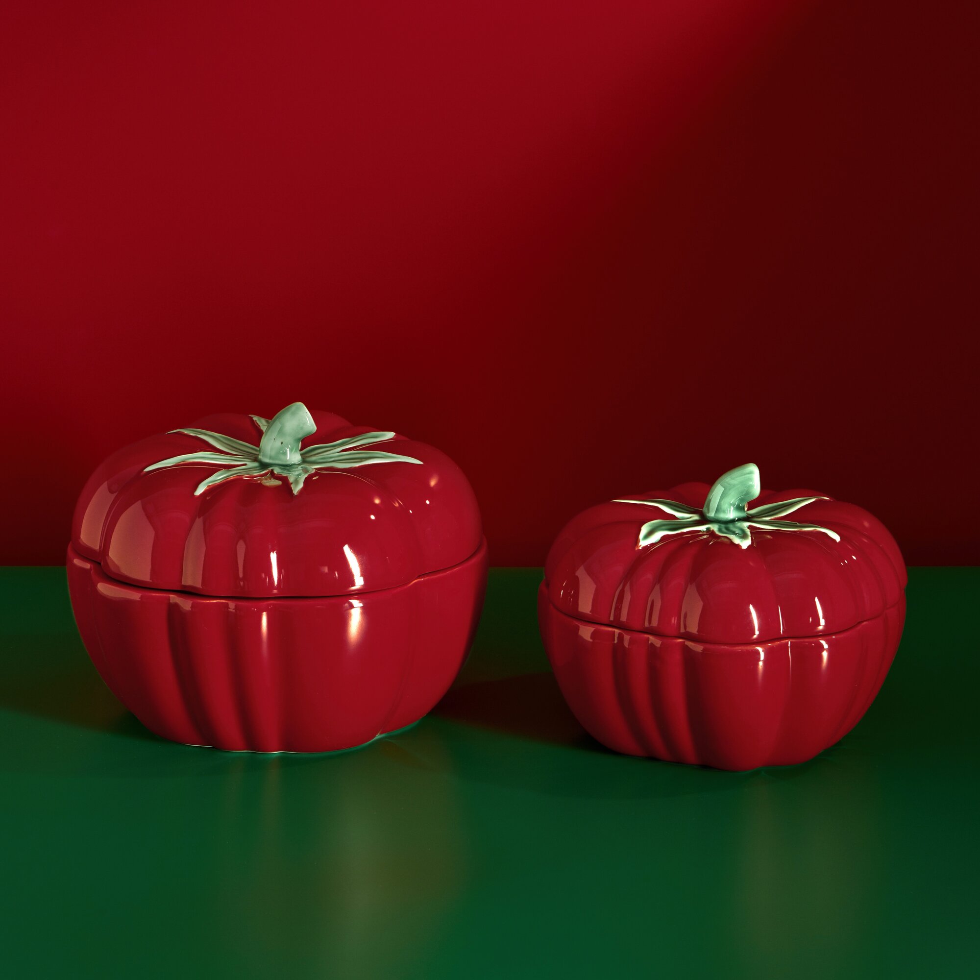 Блюдо для горячего с крышкой Arya Tomato набор 2 шт. Красный