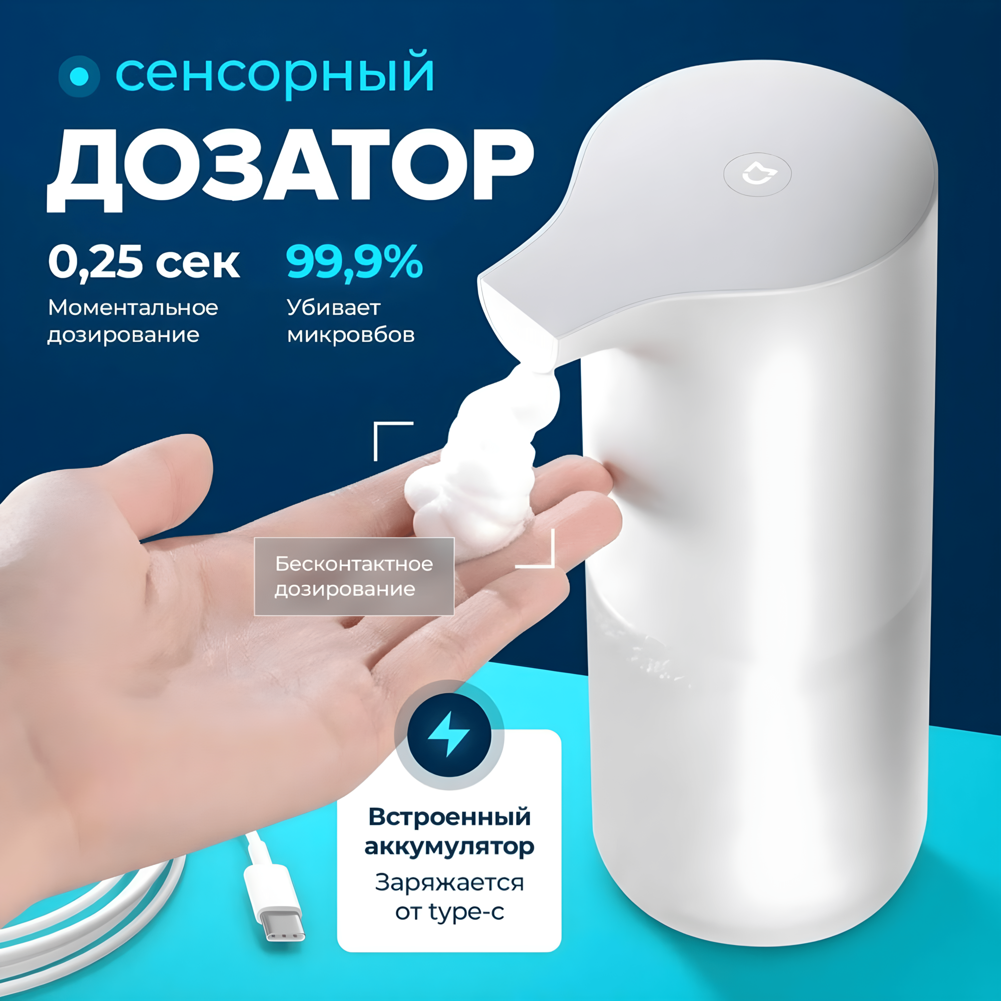 Дозатор для мыла Xiaomi Mijia Automatic Foaming Soap Dispenser 1S (MJXSJ05XW)