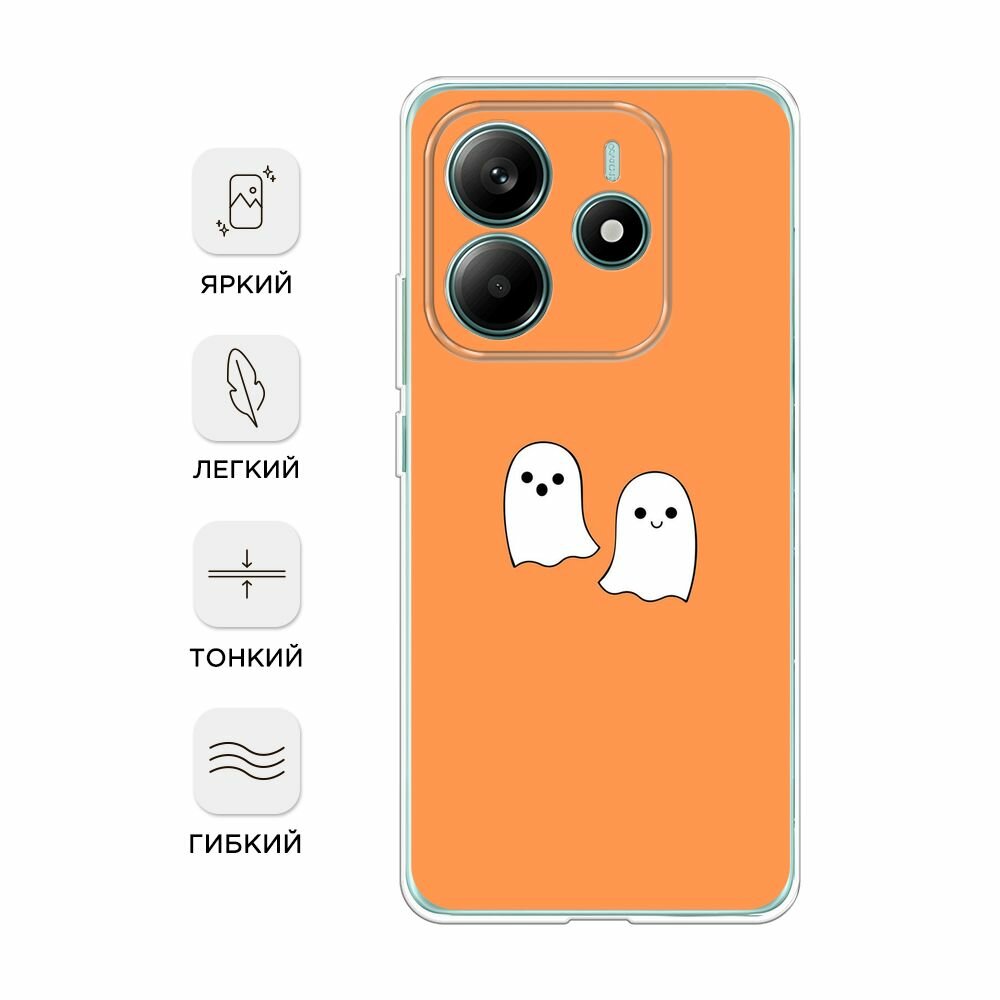 Чехол на Xiaomi Redmi Note 14 4G / Редми Нот 14 4G с принтом Cute ghosts — фото 1