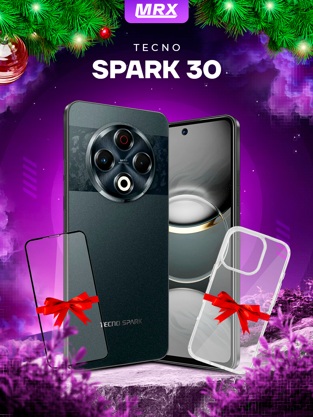 Смартфон TECNO Spark 30 8/256GB, 64MP, 90Hz, 5000mAh, BLACK.