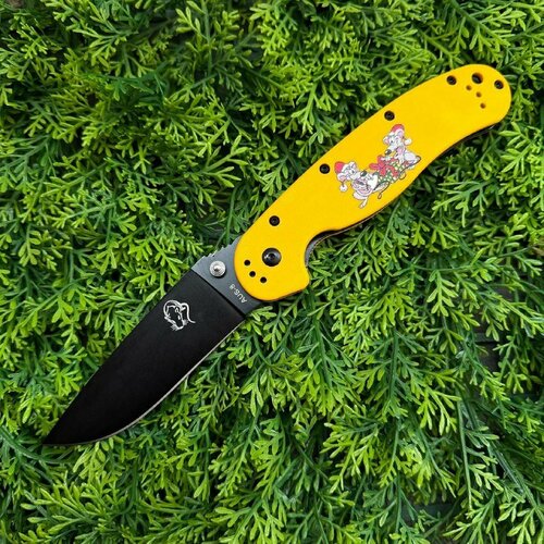 Складной нож Steelcaw Крыса, сталь AUS8, рукоять желтый G10, вес 173 грамм