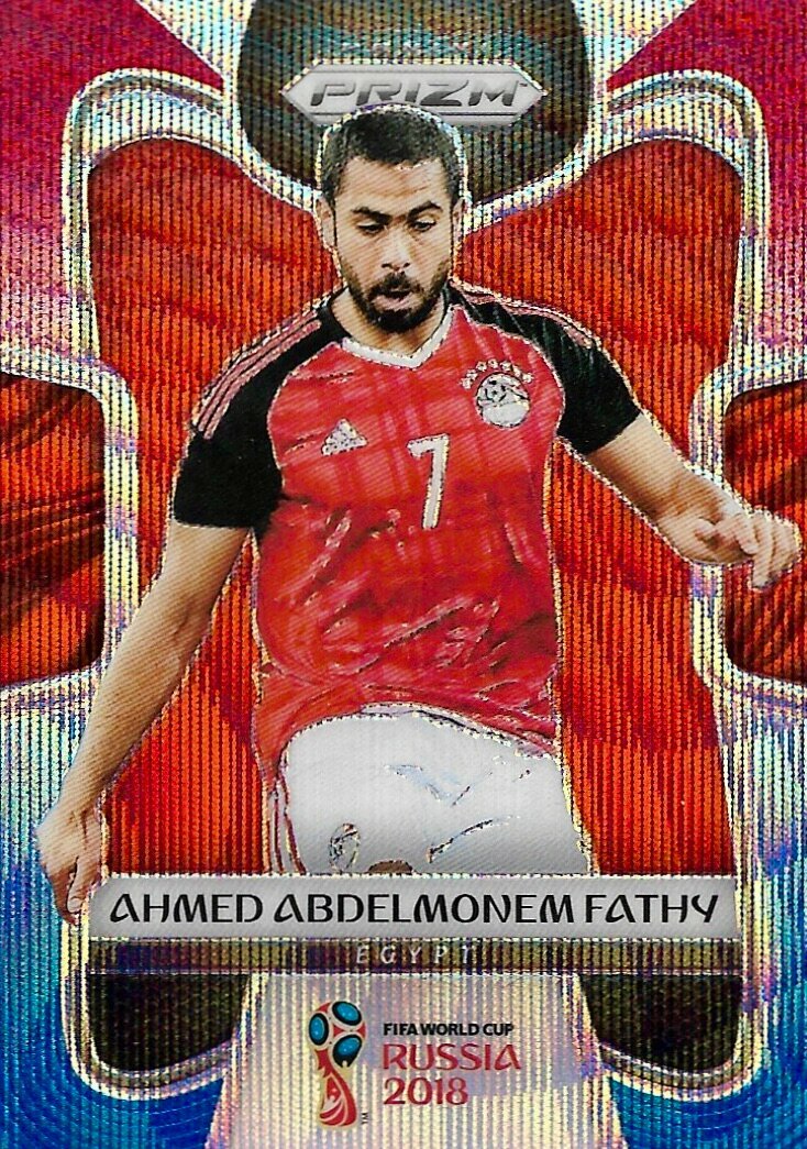 Коллекционная карточка Panini Prizm FIFA World Cup Russia 2018 #57 Ahmed Abdelmonem Fathy - Red Blue Wave S0304