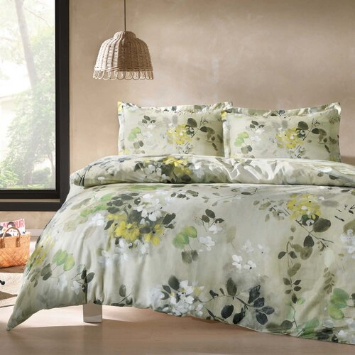 Комплект постельного белья Linens Saten All Day, сатин, 1.5-спальное, Tapio/кремовый