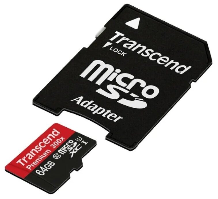 Карта памяти Transcend microSDXC Premium 400X Class 10 UHS-I U1 (60/10MB/s) 64GB + ADP