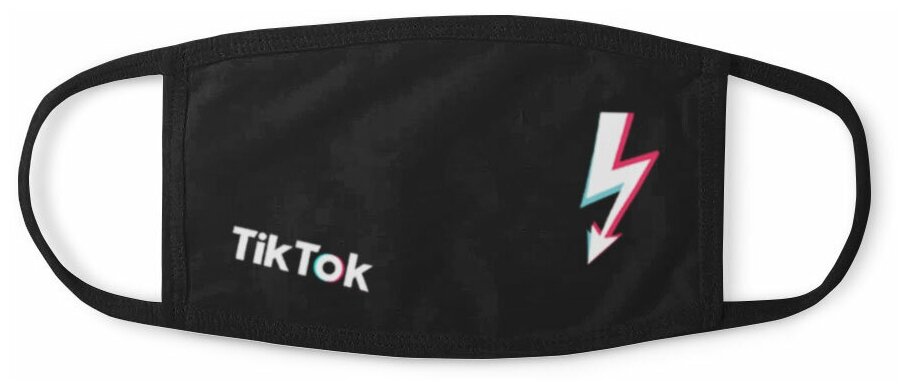 Маска двухслойная EXCASE "Tik Tok" тканевая с кармашком, черная с черным кантом