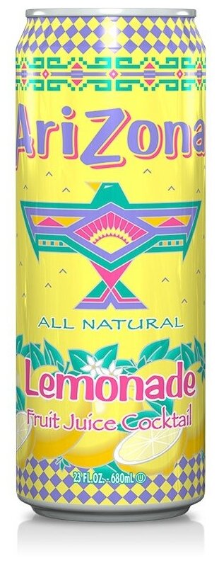 Холодный сокосодержащий напиток AriZona Lemonade со вкусом лимона / 2 банки по 680 мл.