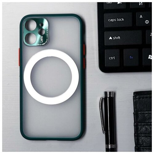Чехол для телефона Luazon Home для iPhone 12 mini, с окантовкой, пластиковый, зеленый