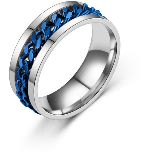 Кольцо-кулон, размер 22, серебряный, синий кольцо размер 22 синий серебряный