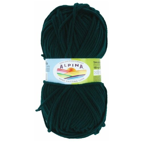 Пряжа для вязания крючком, спицами Alpina Альпина MARTA классическая толстая, акрил 100%, цвет №008 Темно-зеленый, 120 м, 5 шт по 100 г