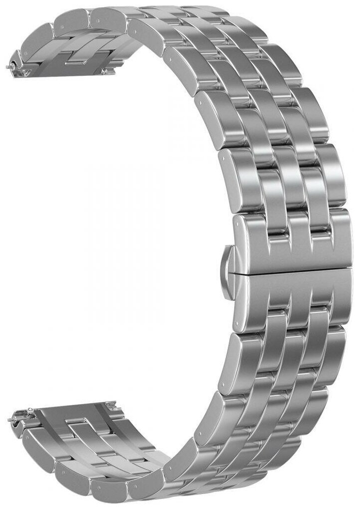 Ремешок стальной GSMIN Cuff 22 для Huawei Watch GT / GT2 (Серебристый)