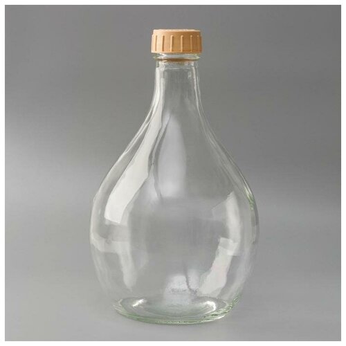 Бутыль стеклянная «Дамижана», 5 л, с крышкой (1шт)