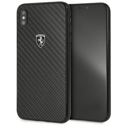 фото Чехол cg mobile ferrari heritage real carbon hard для iphone xs max, цвет черный (fehcahci65bk)